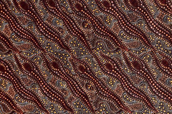 BROWN-SPIRIT-DREAMING-Aborigines-Stoff-aus-Australien-