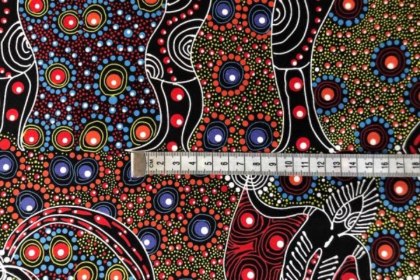 RED-DANCING-SPIRIT-Aborigines-Stoff-aus-Australien-