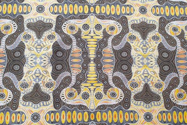YELLOW REGENERATION Aborigines-Stoff-aus-Australien