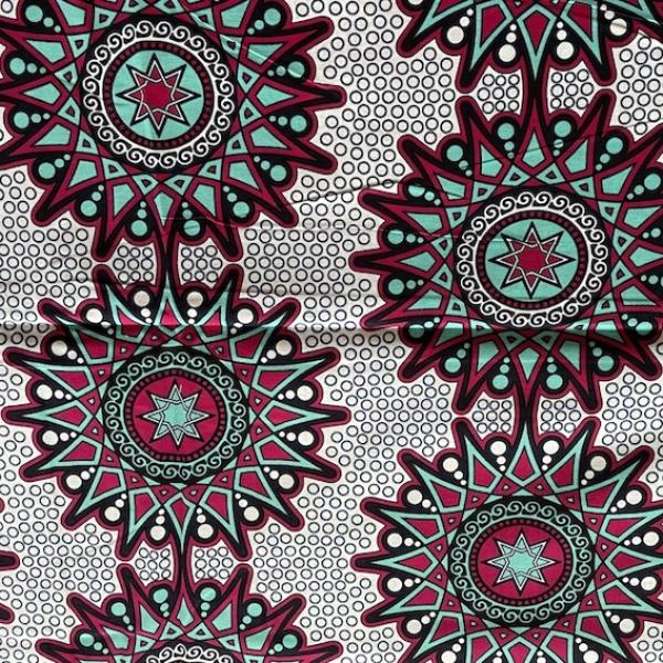 Afrikanischer Wax Print Stoff Baumwolle RED STAR | Meterware