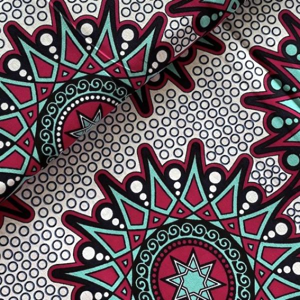 Afrikanischer Wax Print Stoff Baumwolle RED STAR | Meterware