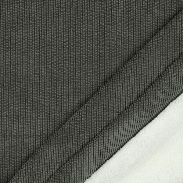 Breitcord Vintage mit Kunstfell – Moosgrün