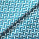 Afrikanischer Shweshwe Stoff Baumwolle TURQUOISE FAN PATTERN | Meterware