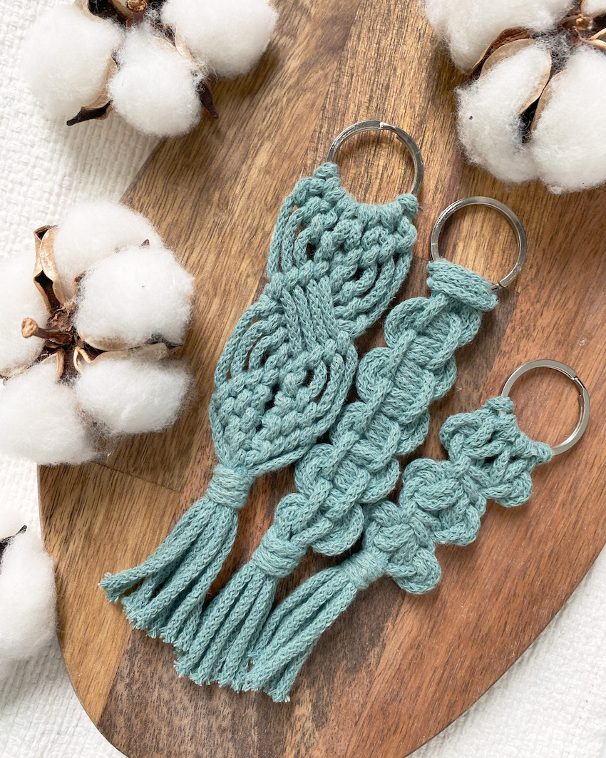 Schlüsselanhänger aus Bobbiny Garn
